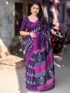 Ekasya Purple Linen Blend Designer Saree
