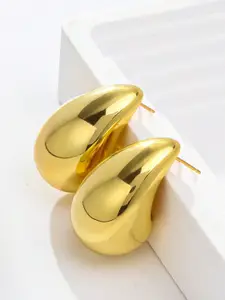 FIMBUL Gold-Plated Oval Half Hoop Earrings