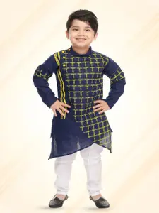 BAESD Boys Printed Regular Pure Cotton Kurta with Trousers