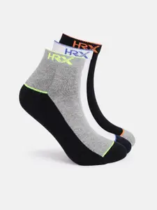 HRX by Hrithik Roshan Men Pack of 3 Patterned Ankle Length Socks