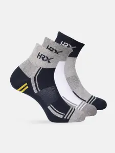 HRX by Hrithik Roshan Men Pack of 3 Striped Above Ankle-Length Socks