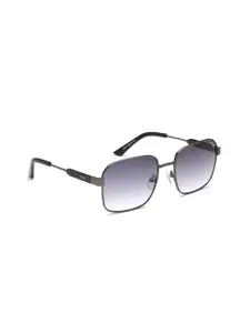 IRUS by IDEE Men Grey Lens & Gunmetal-Toned Square Sunglasses with UV Protected Lens