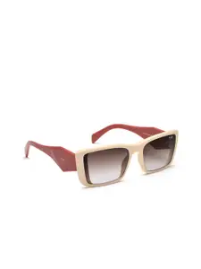 IRUS by IDEE Women Grey Lens & Brown Square Sunglasses with UV Protected Lens