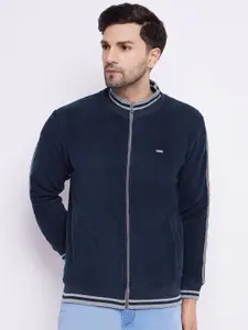 Duke Stand Collar Cotton Front-Open Sweatshirt