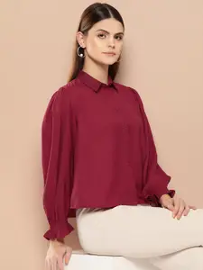 INVICTUS Opaque Puff Sleeves Formal Shirt