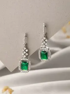 Saraf RS Jewellery Green Contemporary Drop Earrings