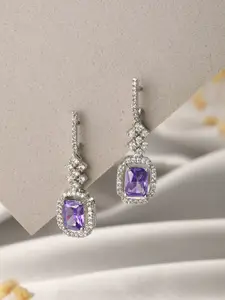 Saraf RS Jewellery Purple Contemporary Drop Earrings