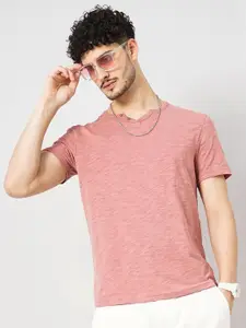Celio Solid Regular Fit Cotton V-Neck T-shirt