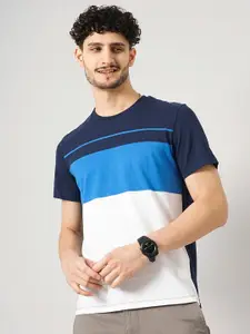 Celio Colourblocked Regular Fit Cotton T-Shirt