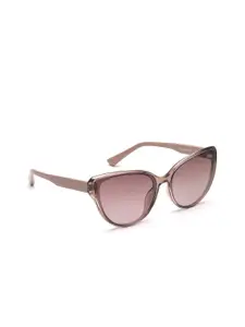 IRUS by IDEE Women Pink Lens & Brown Cateye Sunglasses with UV Protected Lens