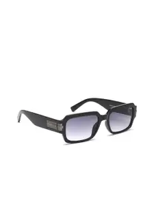 IRUS by IDEE Men Grey Lens & Black Rectangle Sunglasses with UV Protected Lens