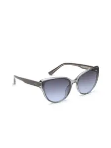 IRUS by IDEE Women Blue Lens & Gunmetal-Toned Cateye Sunglasses with UV Protected Lens