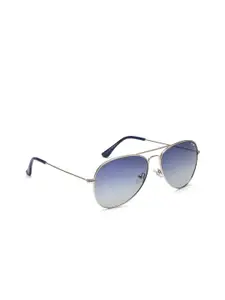 IRUS by IDEE Men Blue Lens & Silver-Toned Aviator Sunglasses with UV Protected Lens