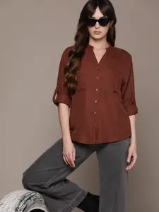 The Roadster Lifestyle Co. Pocket Detail Roll Up Sleeves Casual Shirt