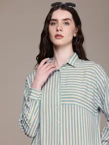 The Roadster Life Co. Opaque Striped Casual Shirt