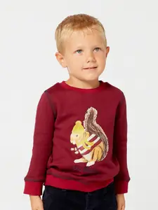 One Friday Boys Graphic Printed Pure Cotton Sweatshirt