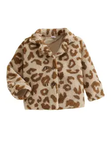 StyleCast Boys Brown Animal Printed Cotton Insulator Fur Tailored Jacket