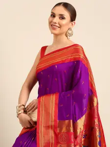 Varkala Silk Sarees Ethnic Motifs Zari Paithani Saree