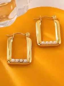KRYSTALZ Gold-Plated Geometric Hoop Earrings