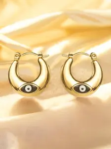 KRYSTALZ Gold-Toned Circular Hoop Earrings
