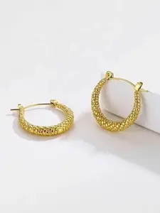 KRYSTALZ Gold-Toned Circular Hoop Earrings