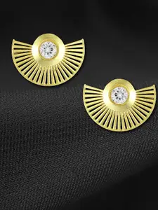 Adwitiya Collection Gold-Plated Stone-Studded Classic Studs Earrings