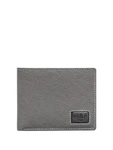 Eske Men Multicoloured & Grey Leather Two Fold Wallet