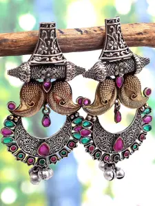 VIRAASI Silver-Plated Contemporary Drop Earrings