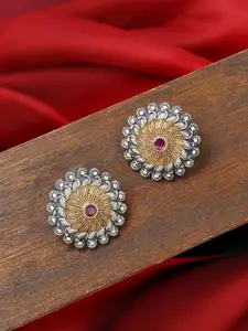 VIRAASI Stone-Studded Floral Studs Earrings