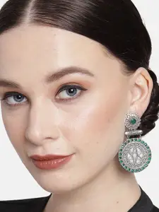 VIRAASI Oxidised Stone-Studded Dangler Drop Earrings