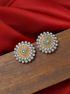 VIRAASI Stone-Studded Floral Studs Earrings