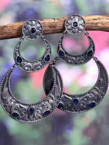 VIRAASI Oxidised Stone-Studded Dangler Drop Earrings