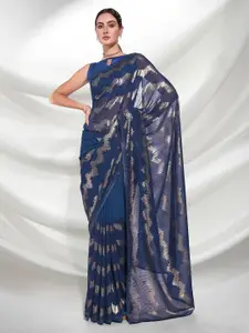 Globon Impex Striped Embellished Sequinned Pure Georgette Saree