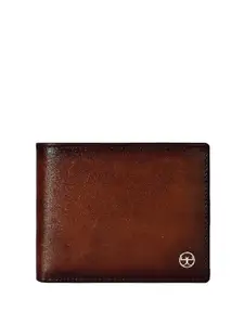Eske Men Tan Leather Two Fold Wallet