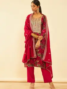 Soch Ethnic Motifs Embroidered Sequined Unstitched Dress Material