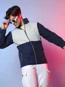 Campus Sutra Colourblocked Windcheater Puffer Jacket