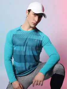 Campus Sutra Dramatic Striped Activewear T-Shirt