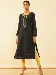 Soch Embellished Thread Work Zari Georgette Kurta
