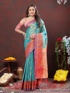 ZIBLON Multicoloured Art Silk Kanjeevaram Saree