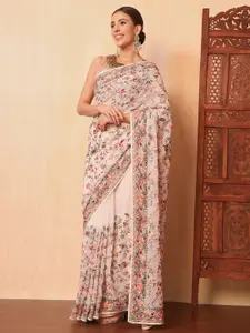 Chhabra 555 Parsi Resham Embroidery Saree with Intricate Floral Motifs Sarees