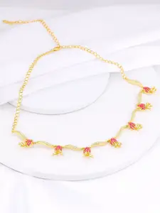 GIVA Sterling Silver Gold-Plated Necklace