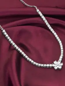 GIVA Rhodium-Plated Necklace