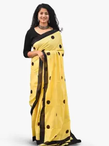TROPWEAR Yellow Ethnic Motifs Pure Cotton Handloom Ikat Saree
