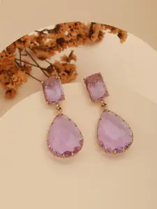 Jazz and Sizzle Stone Studded Teardrop Shaped Drop Earrings