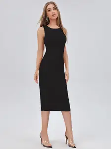 BAESD Round Neck Sleeveless Bodycon Midi Dress