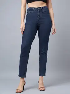 Chemistry Women Blue Comfort Boyfriend Fit High-Rise Clean Look Stretchable Jeans