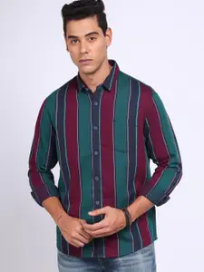 Lee Striped Printed Cotton Casual Shirt