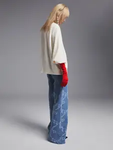 H&M Women Motif Detailed Round Neck Sweatshirts