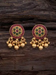 Kushal's Fashion Jewellery Gold-Plated Circular Studs Earrings