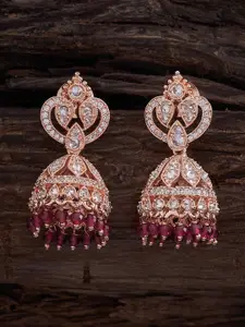 Kushal's Fashion Jewellery Rose Gold-Plated Dome Shaped Jhumkas